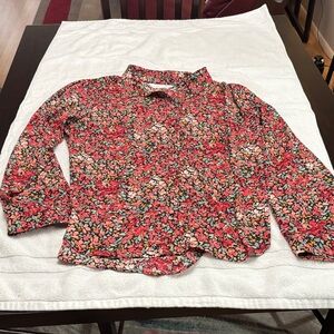 LC Lauren Conrad Floral Button Down Shirt - Red and Green